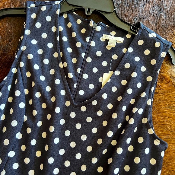 Nwt navy/white polka dot jumpsuit Lg - Picture 5 of 5